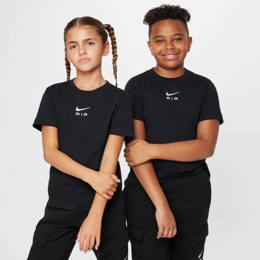 Nike Air Tee Short Sleeve Black Shirt Front Back Swoosh Logos Boys Girls Large - Picture 7 of 16
